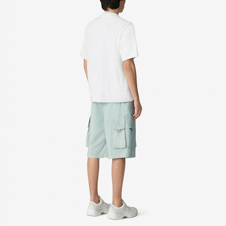 Men's KENZO SS21 Printing Pattern Round Neck Casual Short Sleeve White T-Shirt FB55TS0774SB-01B