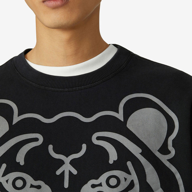 (WMNS) KENZO SS21 Printing Round-neck Swea Black FB52SW8274MY-99