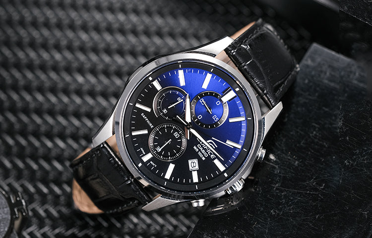 CASIO Quartz Waterproof Sapphire Crystal EDIFICE Mens Blue Analog EFB-530L-2AVUPRD