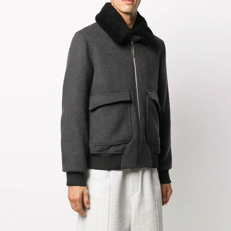 Off-White Logo aviator Jacket Loose Fit Gray OMEA238F20FAB0010801