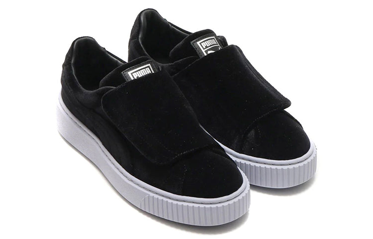(WMNS) PUMA Basket Platform Strap 'Black And White' 364068-01
