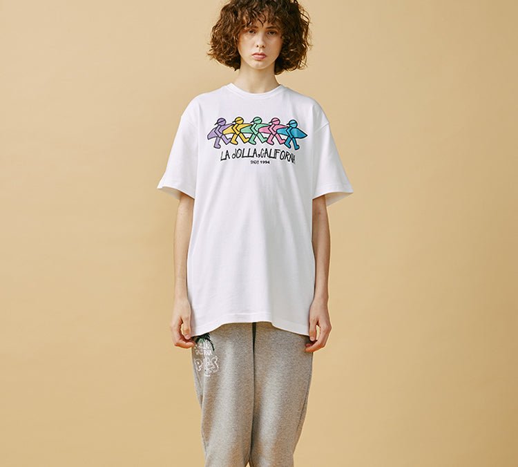 PJs Vigor Pattern Printing Short Sleeve Unisex White 20SSTS1025-P