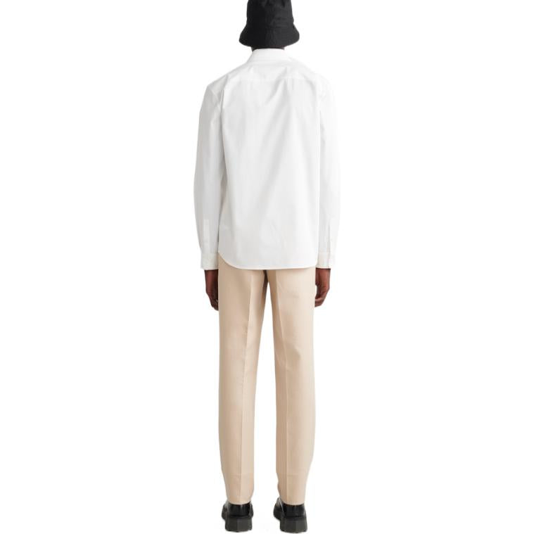 Men's Off-White FW22 Pocket Diagonal Stripes Printing Long Sleeves White Shirt OMGA220C99FAB0010110