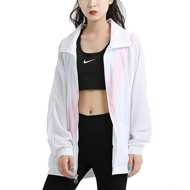 (WMNS) Nike Big Swoosh Jacket 'White Pink' DA0981-100