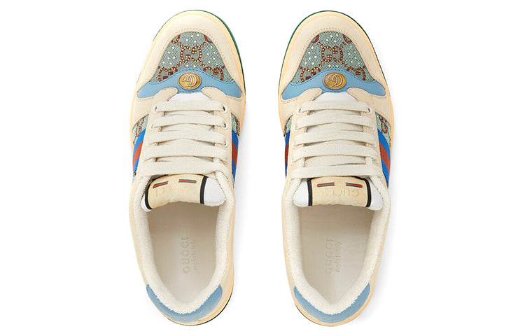 (WMNS) Gucci Screener GG Logo Sneakers 'Beige Blue' 677423-9SFR0-4983