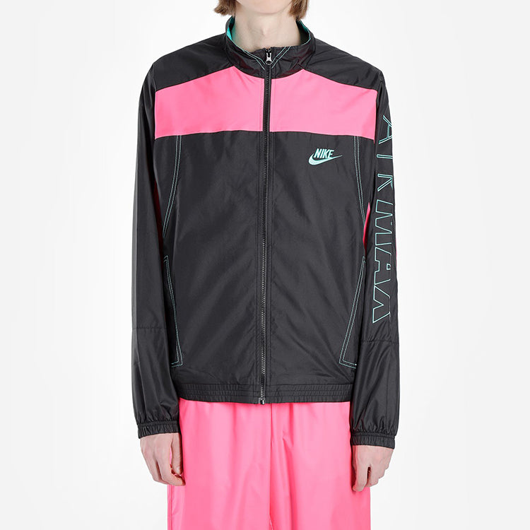 Nike x Atmos NRG Vintage Patchwork Track Jacket 'Black Hyper Pink Hyper Jade' CD6132-011
