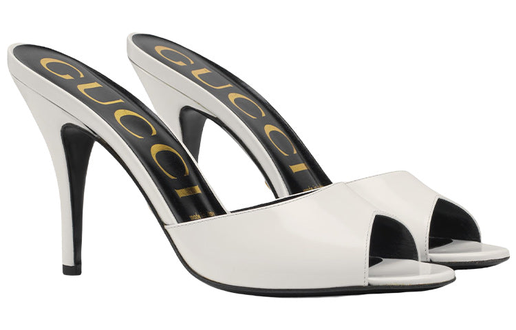 (WMNS) Gucci Slip On Stiletto Heeled Slides 'White' 593389-CLG00-9014