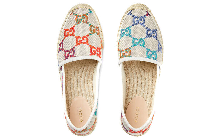 (WMNS) Gucci Blue GG Linen Espadrilles 'Beige Multicolor' 678036-UFT70-8470