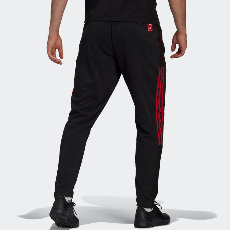 adidas Bayern Munich Black Contrasting Colors Stripe Embroidered Cone Sports Pants Black GK8630