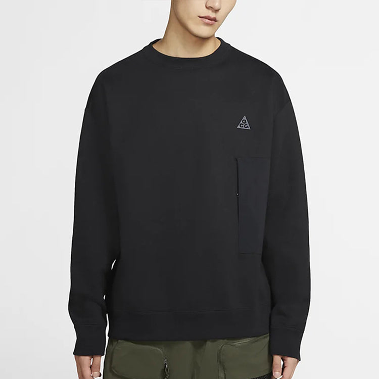Nike ACG Round Neck Solid Color logo Pullover Black CV0681-010