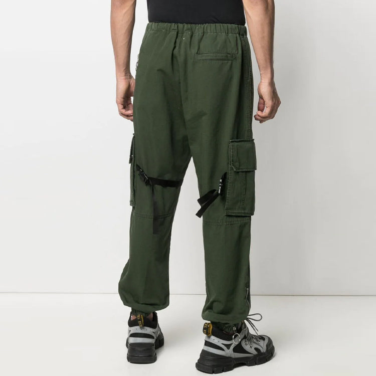 Off-White SS21 Cargo Casual Long Pants Loose Fit Green OMCF004S21FAB0025701
