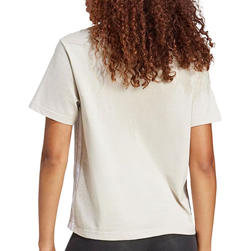 (WMNS) adidas Essentials 3-Stripes Cotton T-Shirt Asia Sizing 'Beige White' JE1237