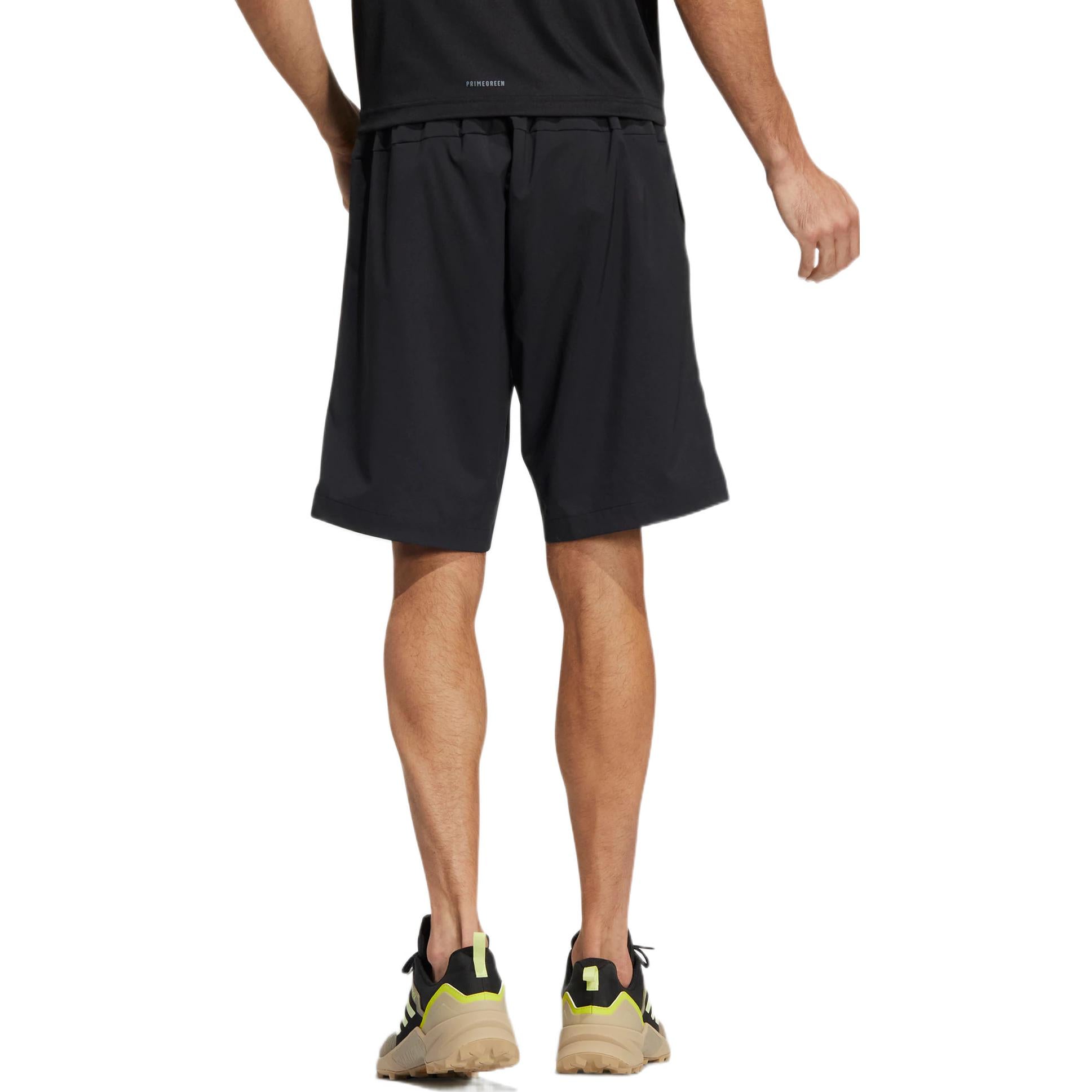 adidas Solid Color Elastic Waistband Breathable Sports Shorts Black HE7367