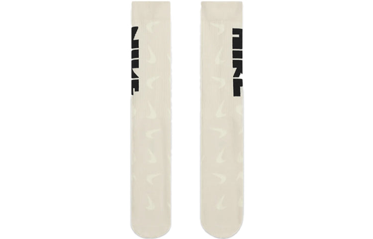Nike Everyday Essentials Crew Logo Jacquard Sports Socks One Pair Coconut Milk DQ0788-219