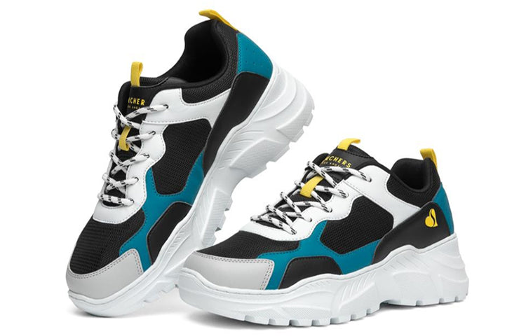 (WMNS) Skechers B-Rad Running Shoes White/Black/Blue 155056-BKYB