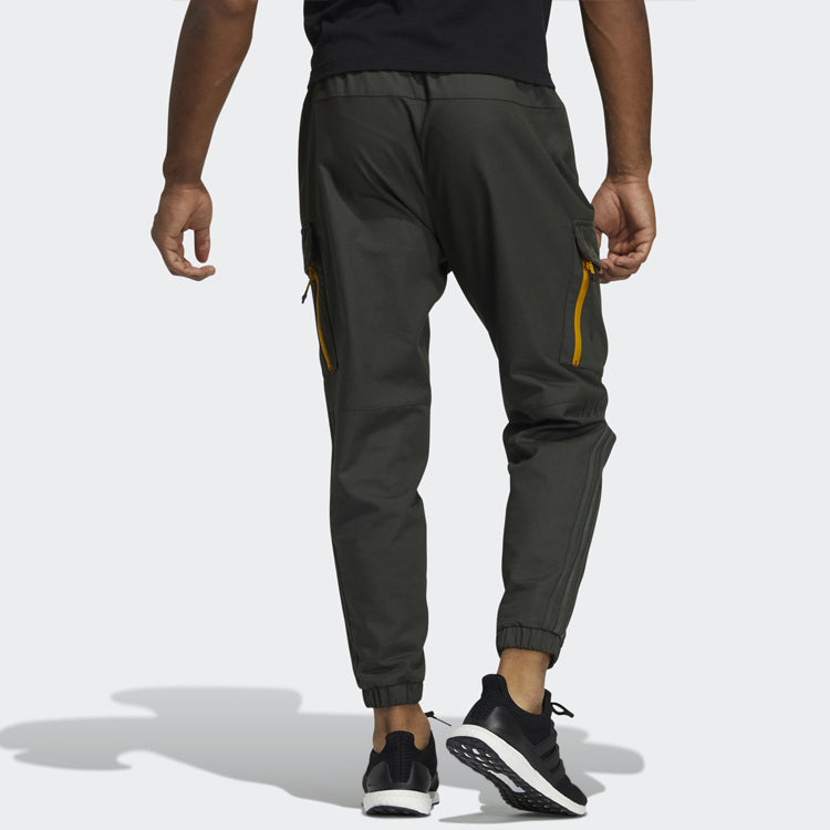 Men's adidas Woven Pants Solid Color Elastic Waistband Long Sports Pants/Trousers/Joggers Dark Brown HD0354