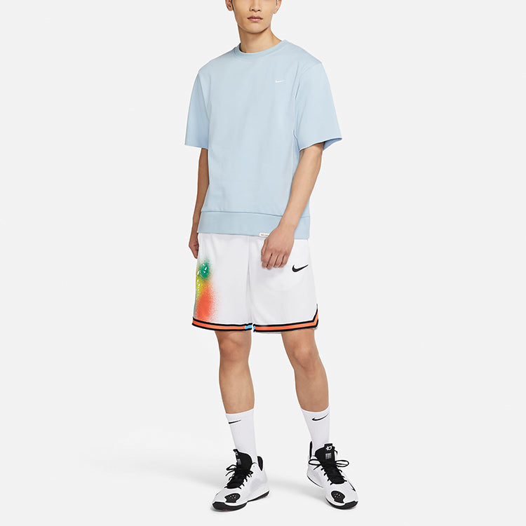 Nike Dri-fit Standard Issue Round Neck Pullover Sports Short Sleeve Blue  light blue CV1940-440