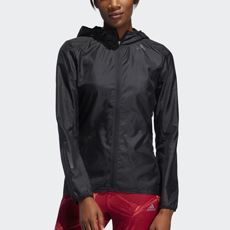 (WMNS) adidas Running Sports Hooded Jacket Black DZ2321