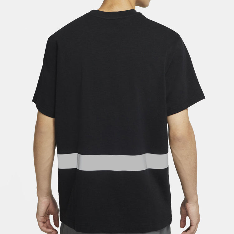 Men's Nike Logo Alphabet Printing Round Neck Casual Short Sleeve Black T-Shirt DB3605-010