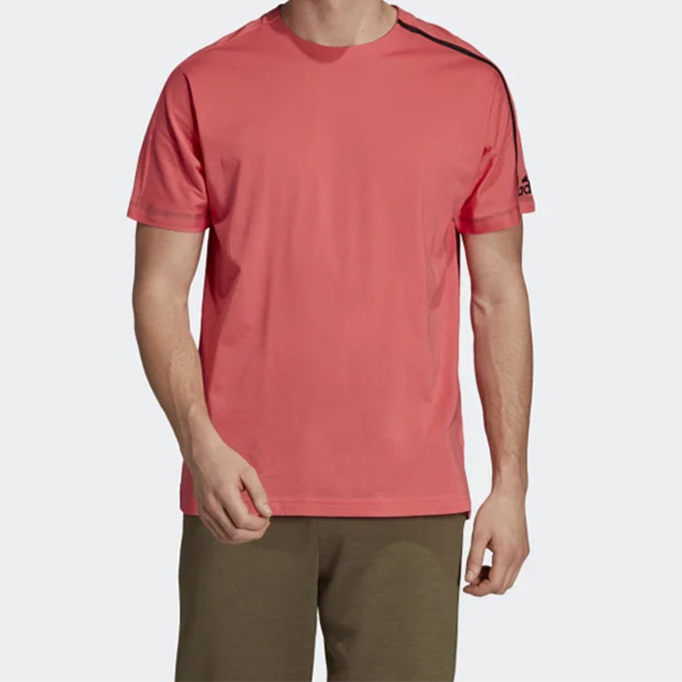 adidas Sports Round Neck Short Sleeve Pink DW9349