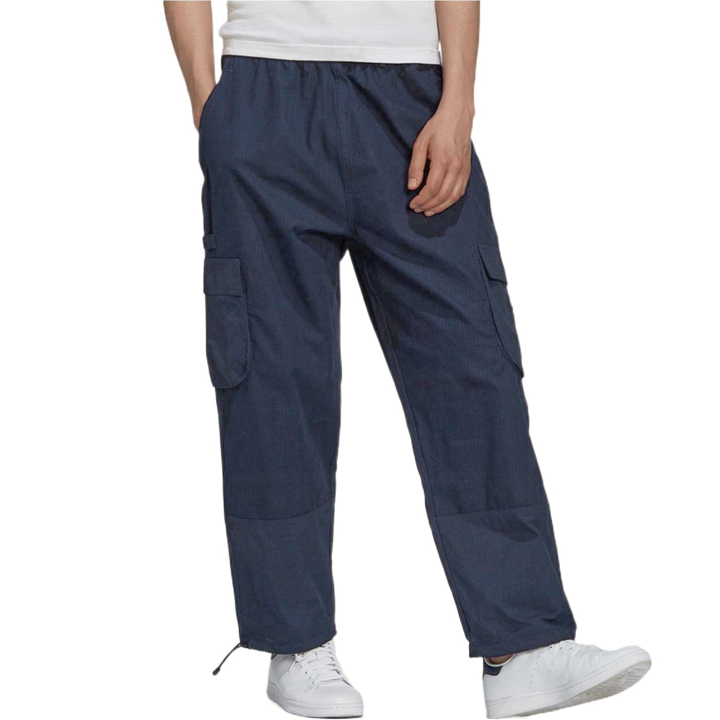 Men's adidas originals Solid Color Big Pocket Straight Sports Pants/Trousers/Joggers Navy Blue H09105