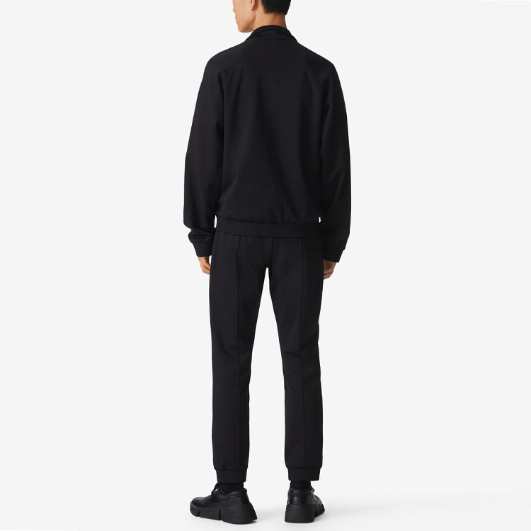 Men's KENZO Small Tiger Head Embroidered Stand Collar Zipper Jacket Black FA65BL7304IU-99