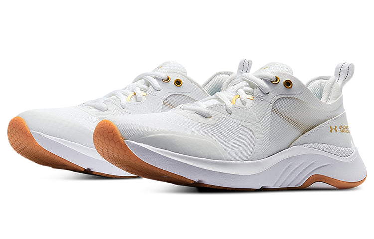 (WMNS) Under Armour HOVR Omnia Metallic 'White Metallic Gold Luster' 3025833-100