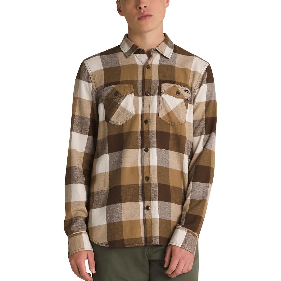 Vans Box Flannel Long Sleeve Buttondown Shirt 'Demitasse' VN000JOGDFH