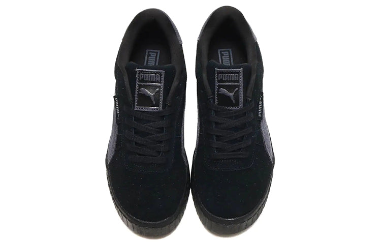 (WMNS) PUMA Cali Wedge Tonal Low Top Casual Skateboarding Shoes Black 385248-03