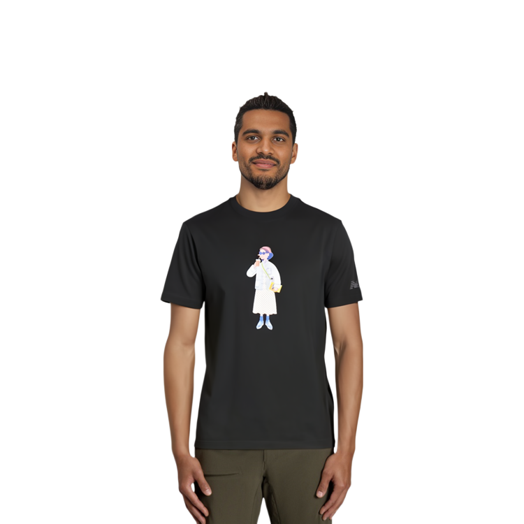 New Balance x Mr. Slowboy Graphic T-shirt Asia Sizing 'Black' NEE28093-BK