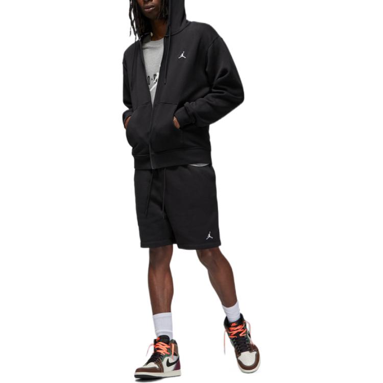 Air Jordan Brand Embroidered Zipper Hoodie Men's Black DQ7351-010