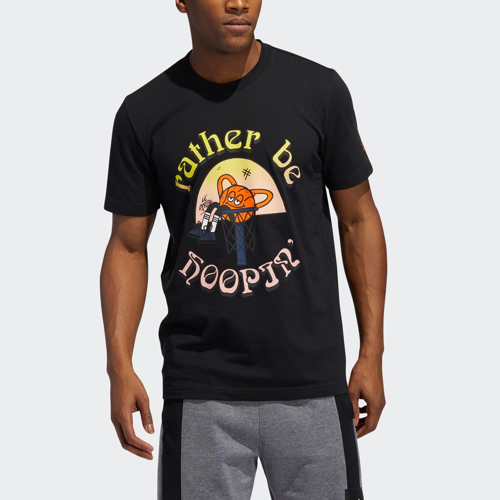 adidas Lil Stripe Rbh Funny Cartoon Printing Basketball Sports Short Sleeve Black GL5590