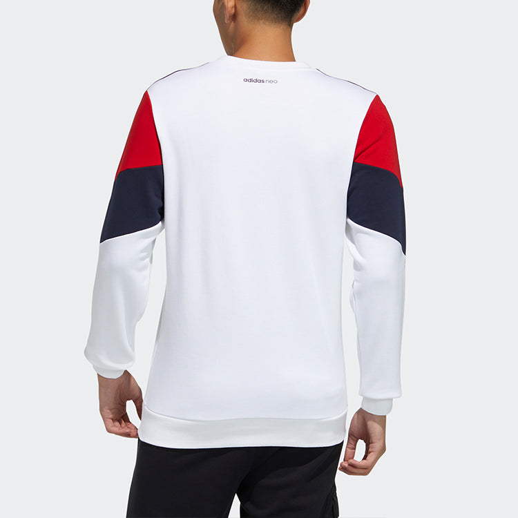 Men's adidas Contrasting Colors Alphabet Printing Round Neck Pullover White GU0843