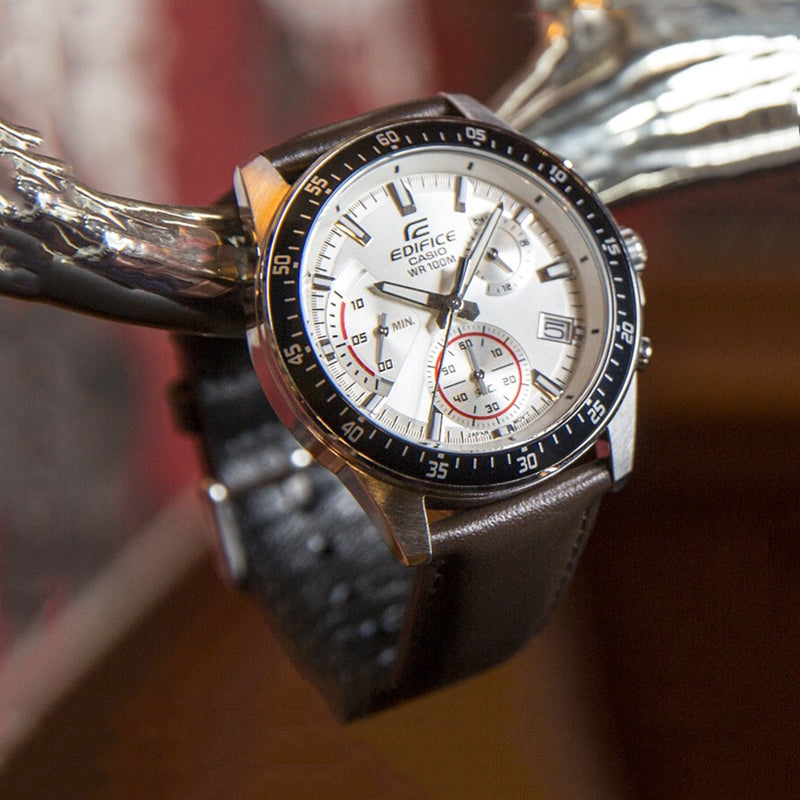 CASIO Waterproof EDIFICE Mens White Analog EFV-540L-7A