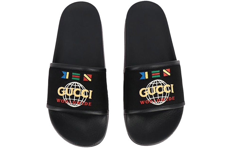Gucci Slide 'Worldwide Flag - Black' 599143-9PYX0-1000