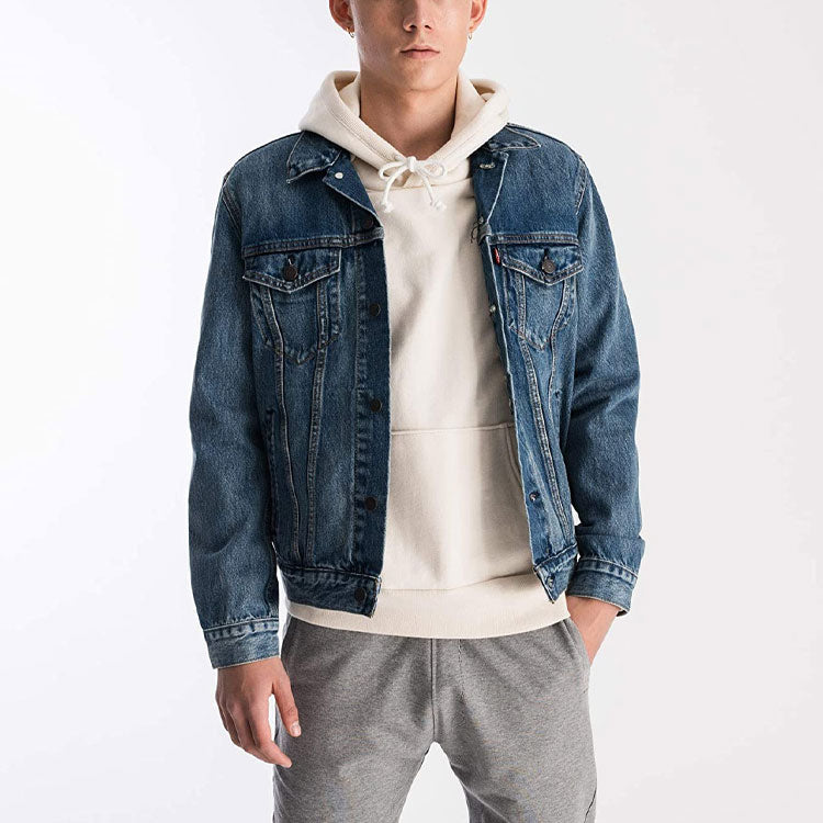 Men's Levis Lapel Denim Jacket Blue 72334-0465