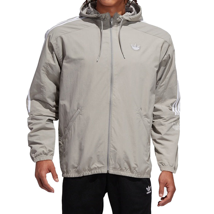 adidas originals Solid Color Sports Jacket Gray ED4689