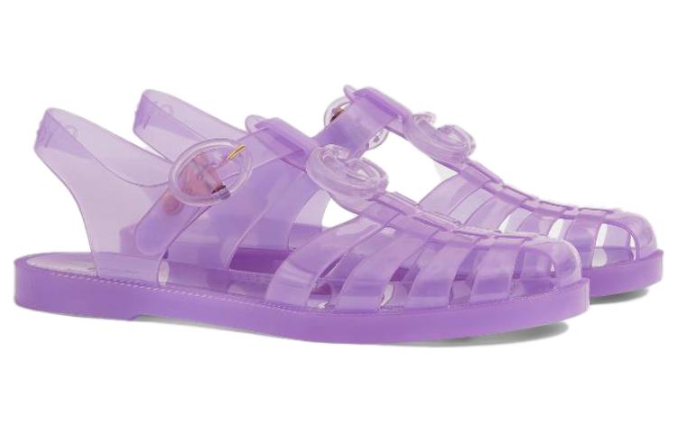(WMNS) Gucci Embossed Flat Sandals 'Purple' 676970-JFM00-5305