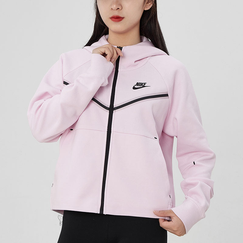 (WMNS) Nike Logo Printing Hooded Jacket Pink CW4299-695