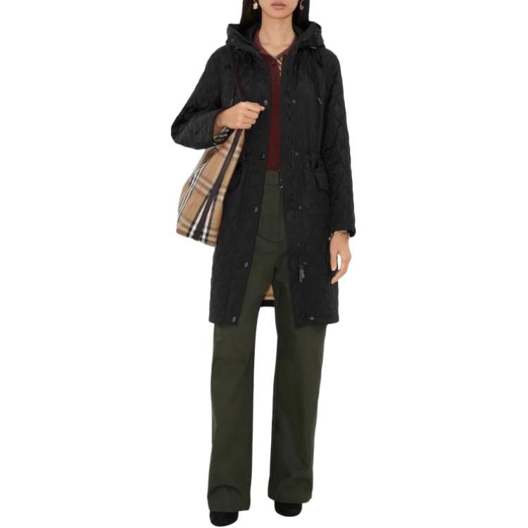 (WMNS) Burberry 25 Quilted Nylon Hooded Coat 'Black' 81103251