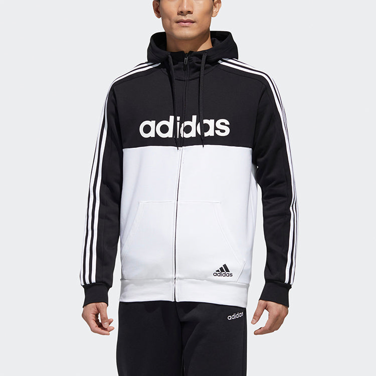 adidas Colorblock hooded Sports Cardigan White GD5503
