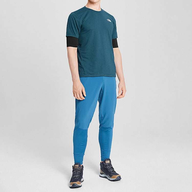 Men's THE NORTH FACE Outdoor Sweat Absorbing Breathable Short Sleeve Blue 4NA6-SF4