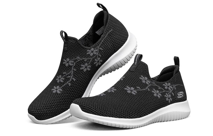 (WMNS) Skechers Ultra Flex Breathable Minimalistic Low Tops Athleisure Casual Sports Shoe Black 149431-BKW