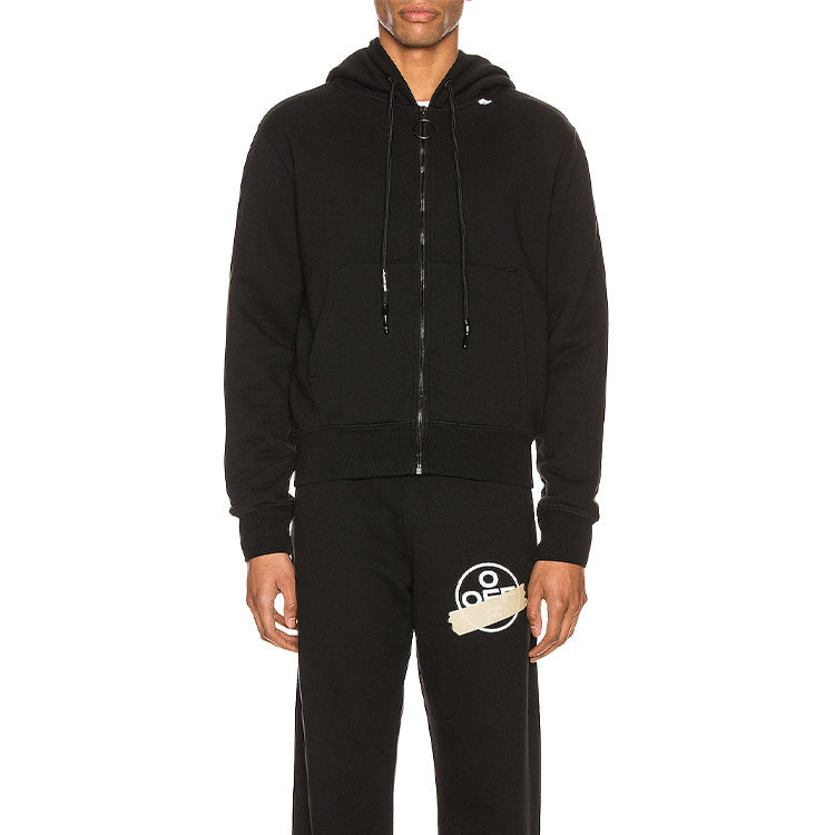 Off-White off Logo Printing Zipper Black OMBE001R20E300041001