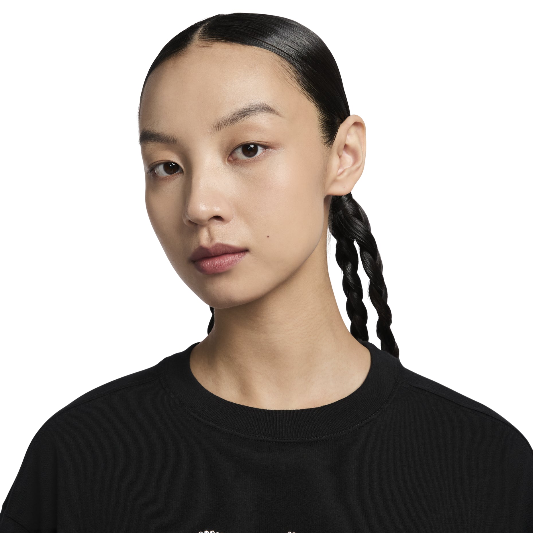 (WMNS) Nike Sportswear T-Shirts 'Black Silver' FZ1154-010