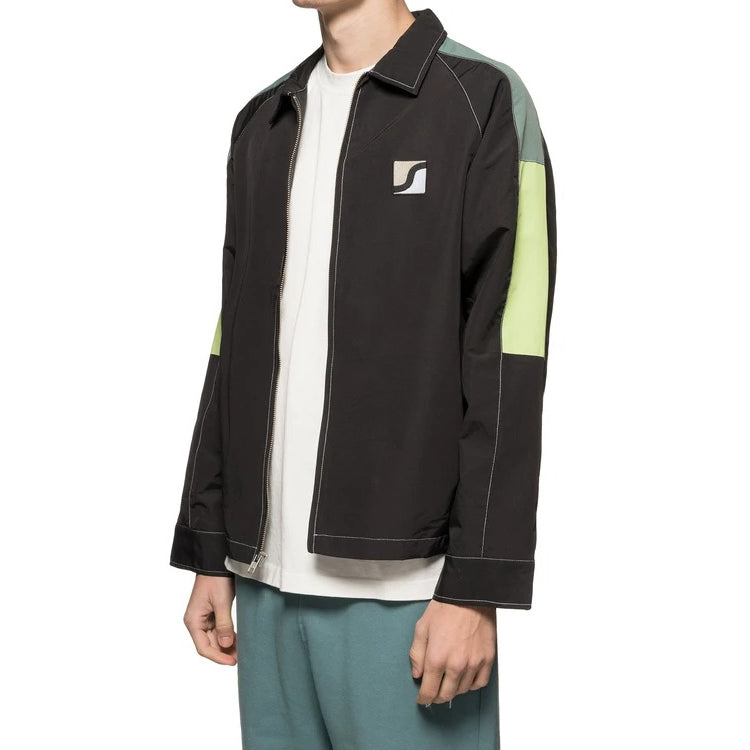 Stussy Panel Zip Jacket Splicing Zipper Unisex Black 115495