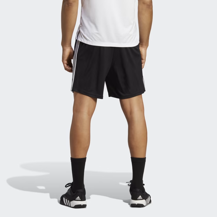 adidas TRAIN ESSENTIALS PIQU 3-STRIPES TRAINING SHORTS 'Black White' IB8111