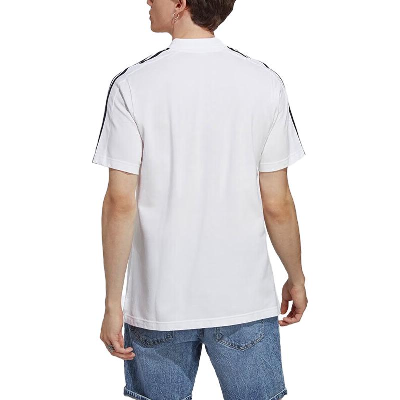 adidas Essentials Piqu Embroidered Small Logo 3-Stripes Polo Shirts 'White' IC9312
