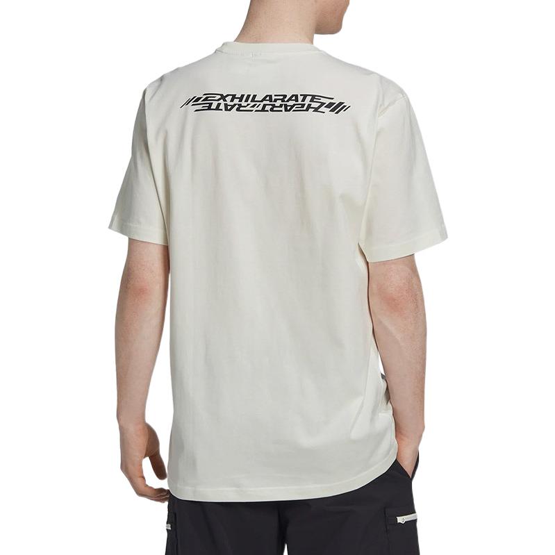 Men's adidas originals Mountain Peak Alphabet Logo Printing Round Neck Casual Short Sleeve White T-Shirt HK4983