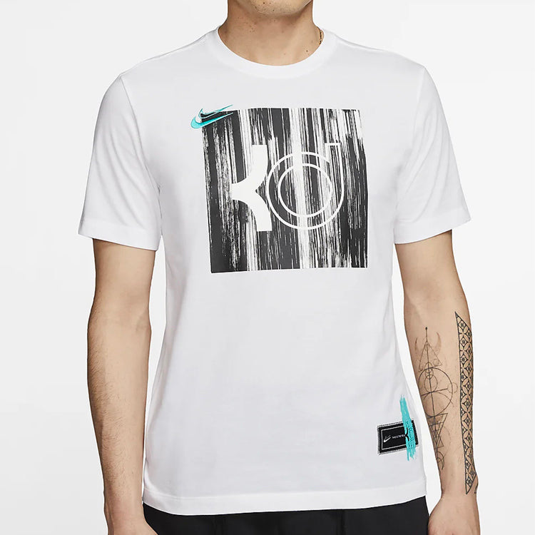 Nike Dri-FIT KD Logo Kevin Durant Printed TEE Men White CD1279-100